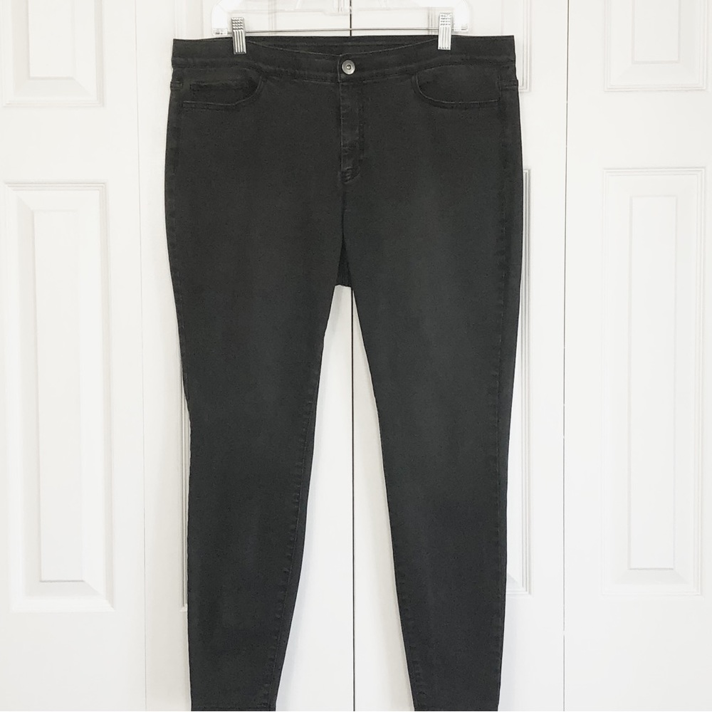 J. Jill Denim Black Wash Stretch Five-Pocket Skinny Legging Jeans 16